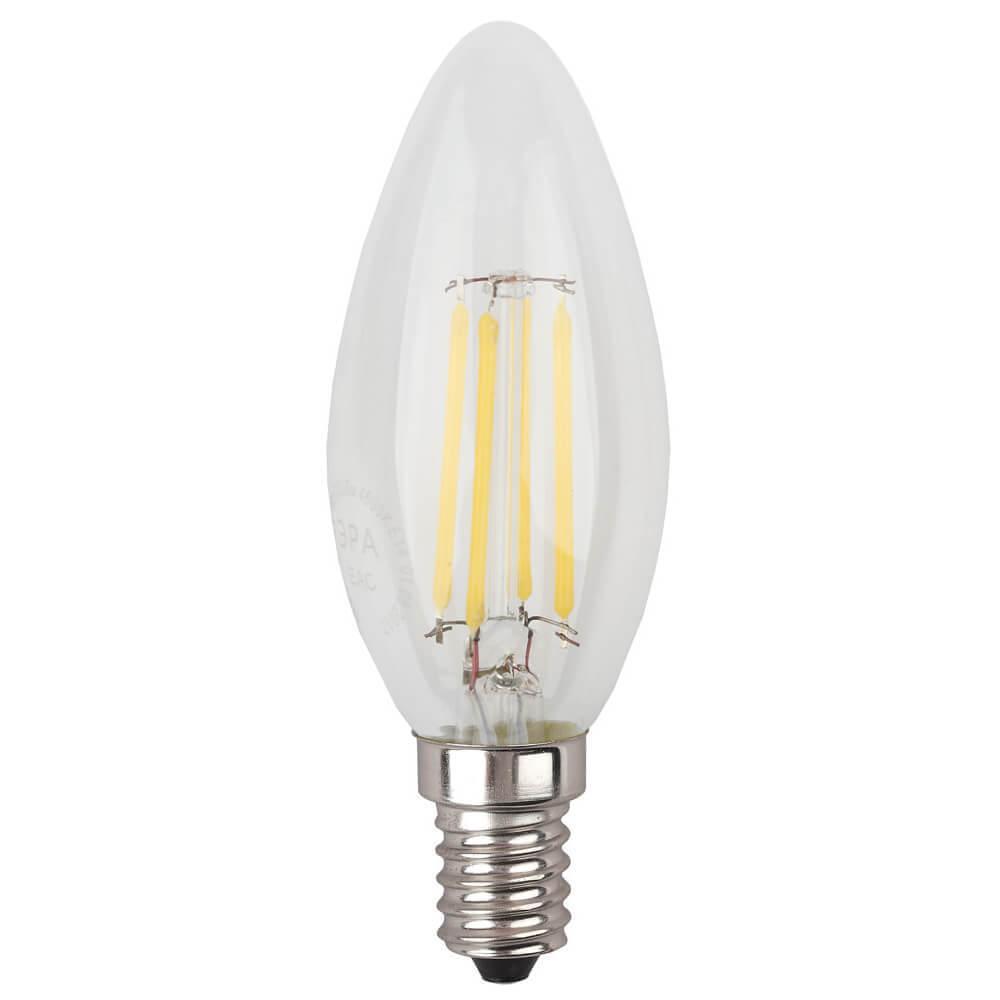Лампа светодиодная филаментная ЭРА E14 7W 2700K прозрачная F-LED B35-7W-827-E14 Б0027942